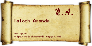 Maloch Amanda névjegykártya